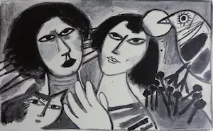 AcheterCorneille - L' AMOUR AU JOUR LE JOUR / ZW-W ZEEFDRUK / 42x57cm / SIG / 1996? Enchérissez de 115!