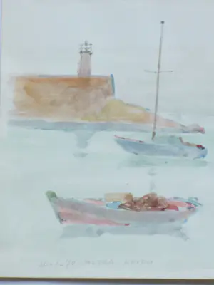 Jos van den Berg - De haven van Altea - Aquarellen kopen? Bied vanaf 48!
