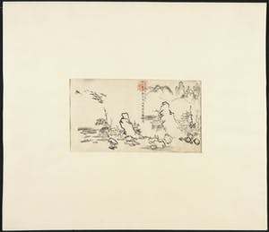 Niet of onleesbaar gesigneerd - Penseeltekening in inkt, Japans landschap kopen? Bied vanaf 1!