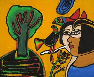 Corneille - Carborundum (handgekleurd) op geschept papier, Oiseau messager kopen? Bied vanaf 500!