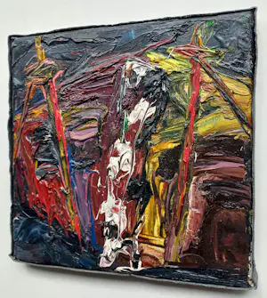 Peter Keizer - Tent met rits, olieverf op doek (ingelijst) kopen? Bied vanaf 225!