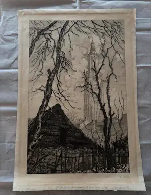 Toon de Jong - Gezicht op Onze Lieve Vrouwentoren te Amersfoort kopen? Bied vanaf 49!