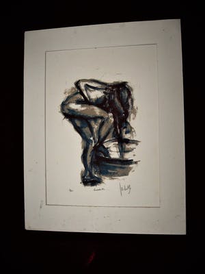 Niet of onleesbaar gesigneerd - Gesigneerde grote Litho "de Baadster" glmtd. oplage 100 stuks kopen? Bied vanaf 10!