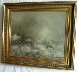 Theodorus van Oorschot - Ingelijst, olieverf op doek , Brabants landschap met paard - ca. 1940-1950 kopen? Bied vanaf 100!