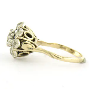 14k goud met zilveren ring met roos geslepen diamant tot. 0.35ct kopen? Bied vanaf 460!