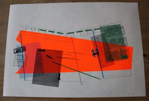 Gerard Verdijk - Gerard Verdijk, kleurenlitho Violet Turnpike, 1968 kopen? Bied vanaf 45!