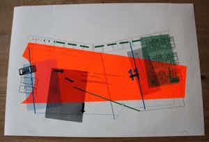 Gerard Verdijk - Gerard Verdijk, kleurenlitho Violet Turnpike, 1968 verkocht voor € 45!