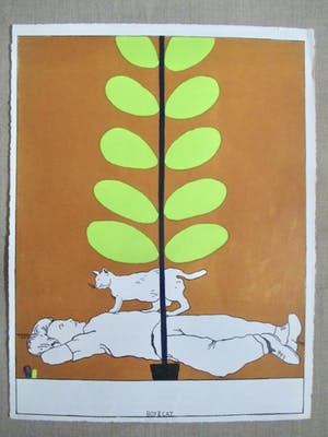 Reinier Lucassen - Litho "Boy and Cat" kopen? Bied vanaf 100!