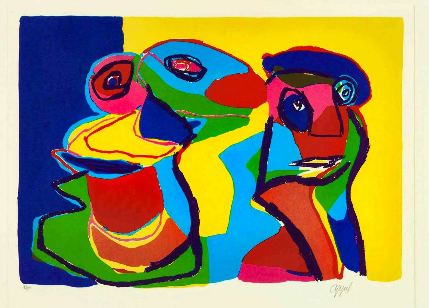 Karel Appel - Deux Têtes verkocht voor € 995!