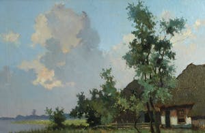 Johan Hendrik Kaemmerer - Olieverf op doek , Boerderij met geit – ingelijst , 70 x 100 cm kopen? Bied vanaf 200!