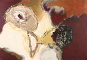 Bert Braam - Acryl op doek, Abstracte compositie verkocht voor € 40!