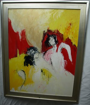 Menno Bauer - Acryl op doek , Bedrieglijk is de stilte - ingelijst - GROOT - 116 x 95 cm kopen? Bied vanaf 1!