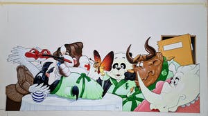 Michael Jupp - 21 Original Gouache animal cartoon illustrations kopen? Bied vanaf 1000!