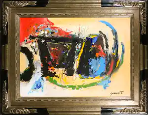 Gerriet Postma - Acryl op canvas, Abstracte compositie - Ingelijst (Groot) verkauft für € 350!