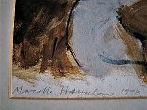 Marcelle Hanselaar - Intrigerend gemengde techniek schilderij "Medea" gesigneerd met opdracht kopen? Bied vanaf 30!