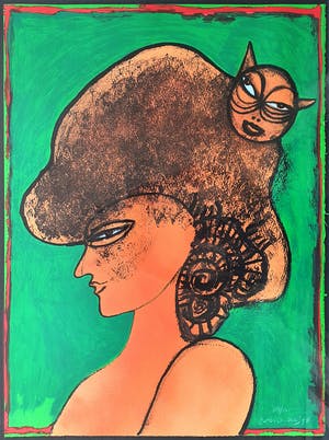 Corneille - "Le chat sur la tête" - Groot - Imposant ingelijst (Nieuw) kopen? Bied vanaf 650!