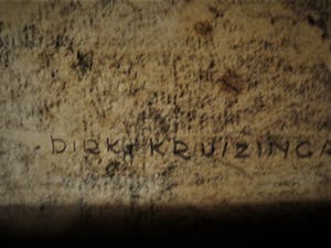 Dirk Kruizinga - oprichter "de Brug" - Grote Houtskool tekening "Weide Molen" gesigneerd kopen? Bied vanaf 10!