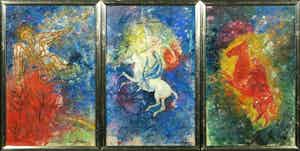 Berry Brugman - Gouache, Drieluik - Ingelijst verkocht voor € 90!