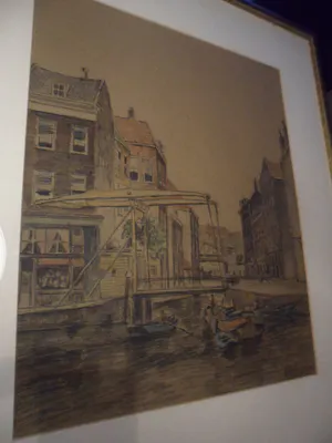 Chris Snijders - Potlood tekening, van een stads gezicht. kopen? Bied vanaf 35!