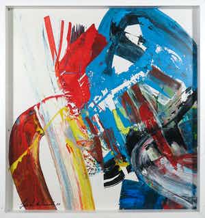 Jan te Wierik - Olieverf op papier, Zonder titel - Ingelijst verkocht voor € 1!