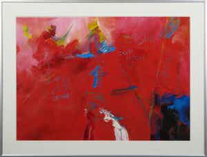 Franscz Witte - Acryl op papier, Geluk - Ingelijst verkocht voor € 20!