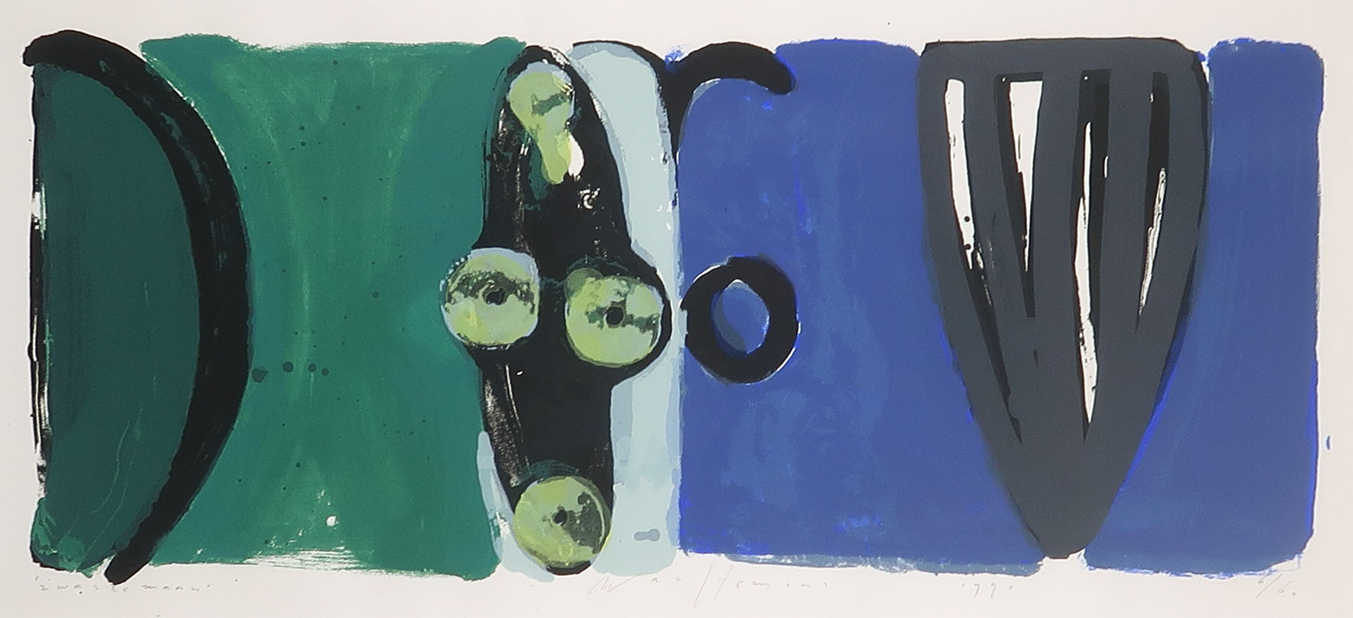 Piet Warffemius - Zeefdruk, Zwarte maan - Ingelijst kopen? Bied vanaf 40!