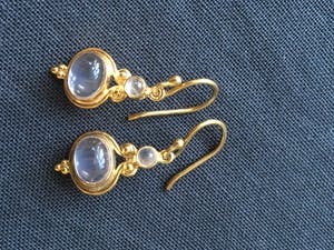 1e gehalte Zilver - verguld zilveren rozenkwarts oorhangers kopen? Bied vanaf 25!