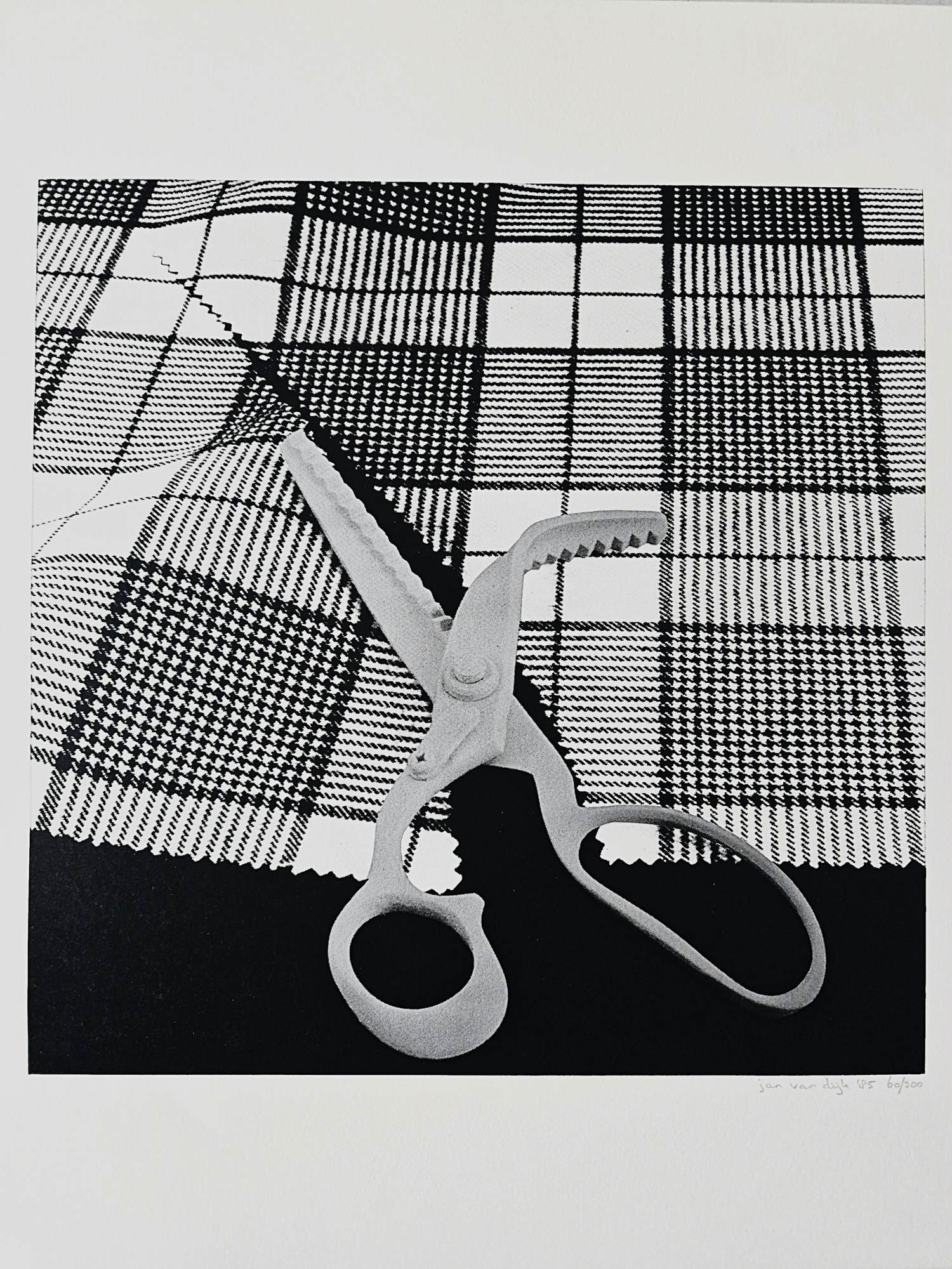 Buy Jan van Dijk - Monochrome zilver glans -zeefdruk - scissors - potloodgesigneerd? Bid from 31!