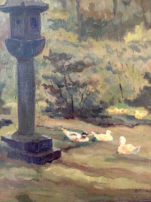 Leo Stracke - Eenden in het bos - Olieverf op doek kopen? Bied vanaf 40!