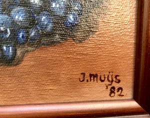 Jan Muijs - Prachtig stilleven " Wijn met druiven - glas en karaf. kopen? Bied vanaf 85!