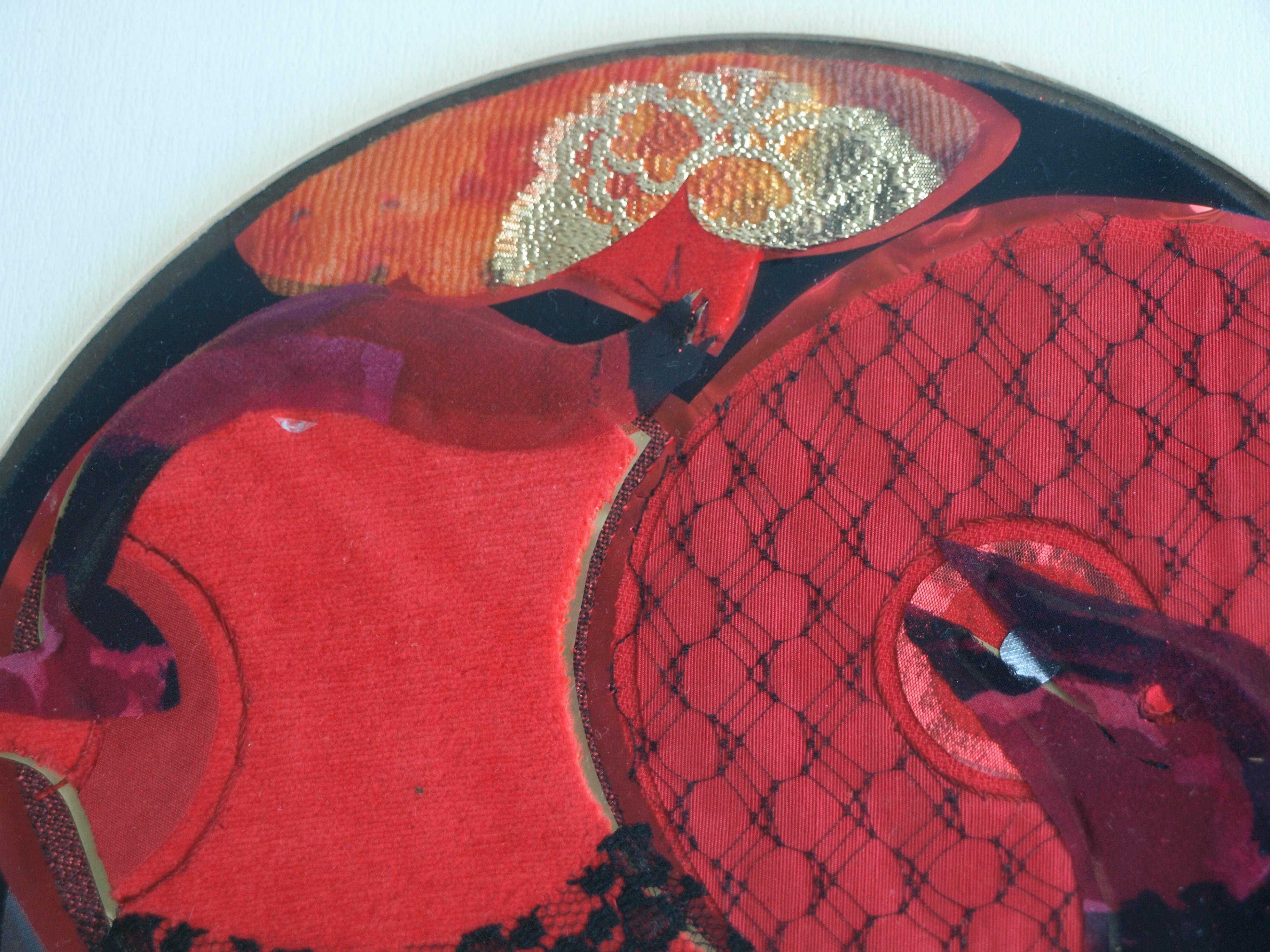 Ria Fortuijn - Kussende vis – Textiel – gesigneerd & ingelijst  kopen? Bied vanaf 15!