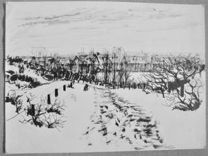 Joop Hoogerbrug - Tekening Duingezicht kopen? Bied vanaf 30!