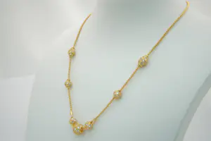 78 -  Hoog gehalte - 22 karaat geel gouden choker met bolletjes kopen? Bied vanaf 760!