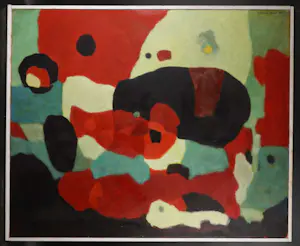 Willem Boon - Olieverf op doek, Abstracte compositie - Ingelijst (Groot) kopen? Bied vanaf 1!