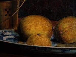 Gerrit van Lente - Zwolle (1955-) Sterk realistisch stilleven "Citroenen op porseleinen bord" kopen? Bied vanaf 10!