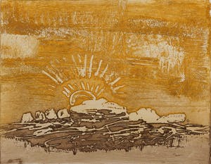 Jan Montyn - The morning Mekong delta - 25/40 - 1985 - kleurenets op papier kopen? Bied vanaf 20!