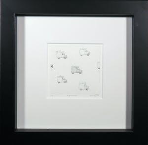 Hans Andringa - Ets, De geluidswagen - Ingelijst kopen? Bied vanaf 1!