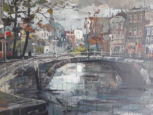 Niet of onleesbaar gesigneerd - Europese stadsgracht. (onleesbaar gesigneerd) kopen? Bied vanaf 10!