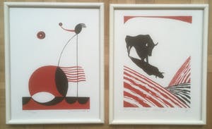 Marc Jonk - en 5 andere. Zeefdrukken. Thema liefde kopen? Bied vanaf 35!