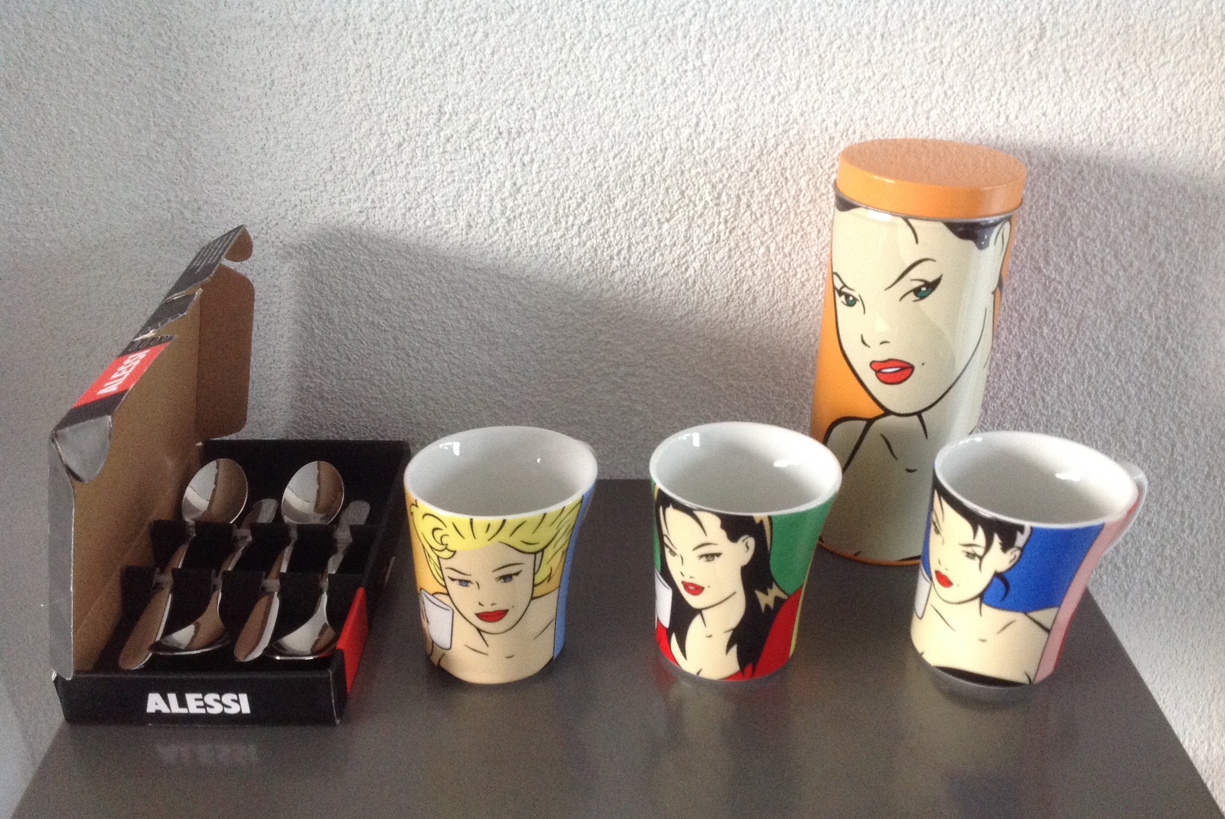 Alessi - Lepeltjes - 3 kopjes Luc Verschuuren verkocht voor € 20!