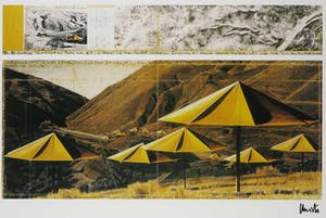 Christo - Handgesigneerd exemplaar The Umbrella's - Ingelijst kopen? Bied vanaf 1!