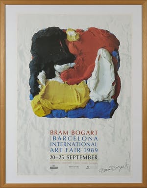 Bram Bogart - Gesigneerd Affiche, Bram Bogart - Barcelona International Art Fair - Ingelijst kopen? Bied vanaf 100!