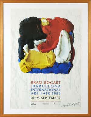 Bram Bogart - Gesigneerd Affiche, Bram Bogart - Barcelona International Art Fair - Ingelijst verkocht voor € 100!