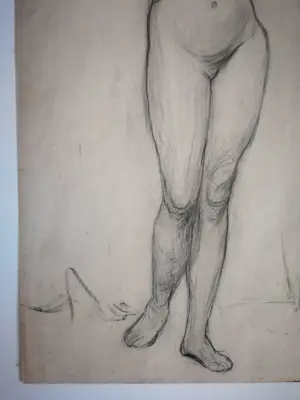 Franz Deutmann - Toegeschreven aan. Naakt. Staande vrouw. kopen? Bied vanaf 69!