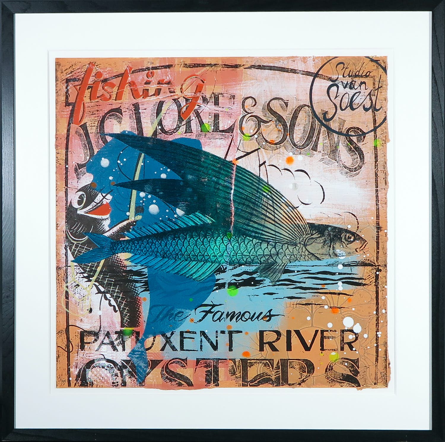 Suzanne van Soest - Gemengde druktechniek, Flying fish - Ingelijst kopen? Bied vanaf 50!