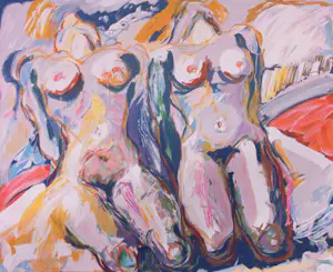 Annemarie de Groot - Litho, Twee naakten kaufen? Bieten Sie von 20!