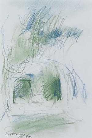 Franscz Witte - Krijttekening, Grotten kopen? Bied vanaf 1!