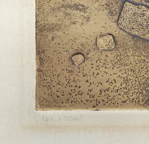 Nono Reinhold - Terre de pierres, aquatint ets met reliëfdruk (kleine oplage) kopen? Bied vanaf 200!
