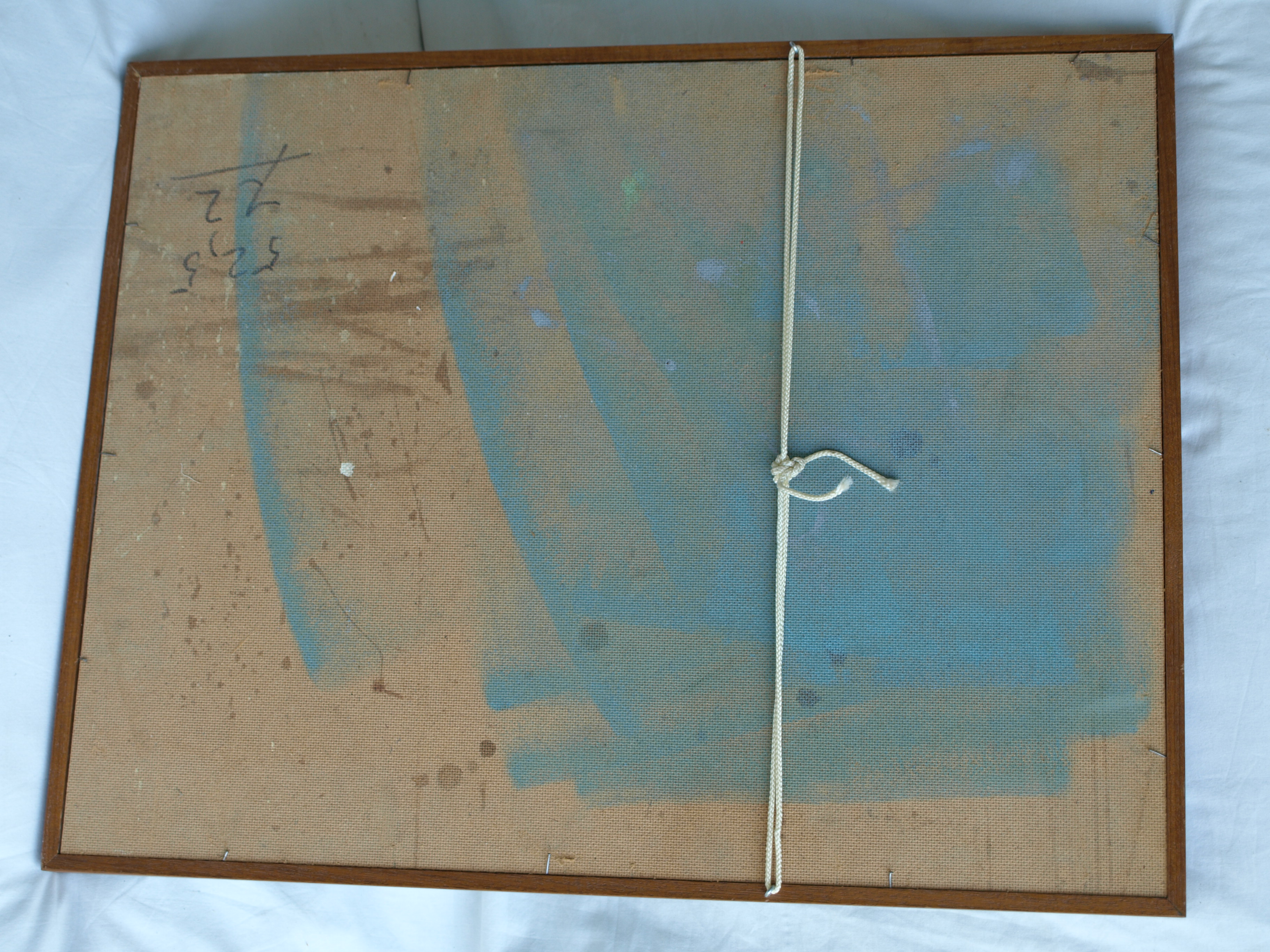 Niet of onleesbaar gesigneerd - Tekening , Bouwwerk – gesigneerd d.m.v. monogram – ingelijst - 1976  kopen? Bied vanaf 1!