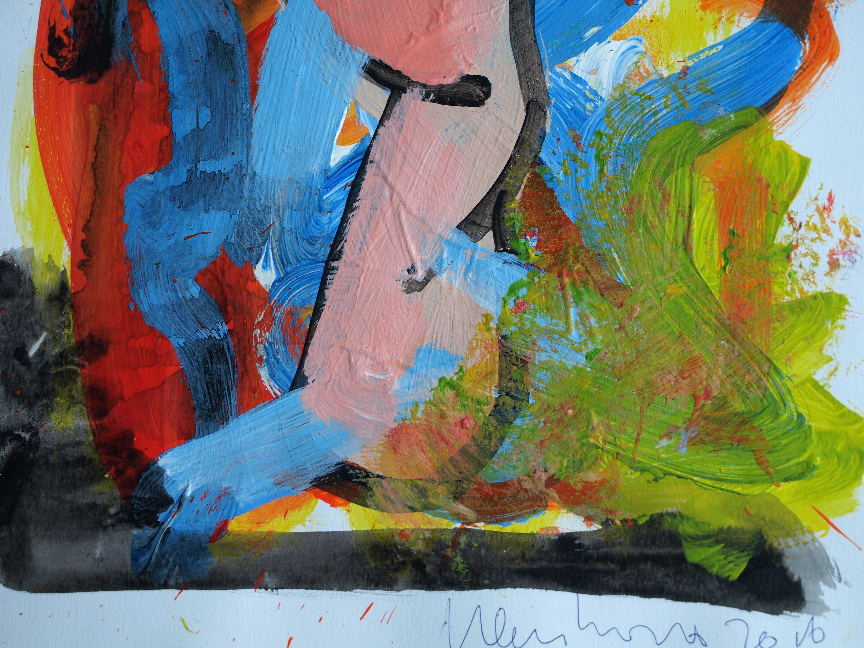 Peter Klashorst - Acrylverf op papier – Abstract 12 - 2016 kopen? Bied vanaf 35!